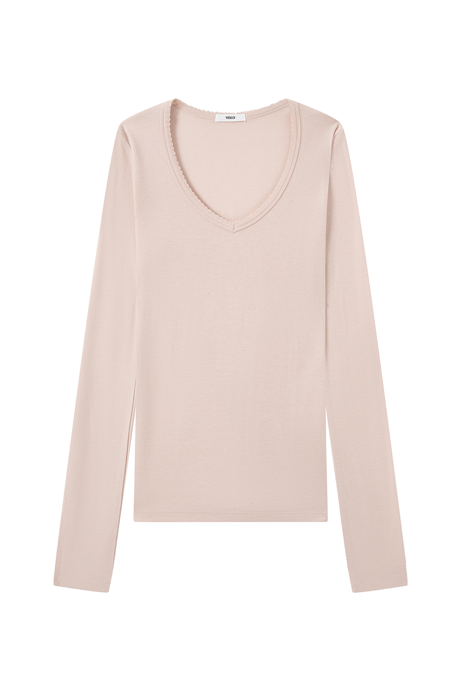 V-Neck Long Sleeve Top|yescci-YESCCI.com