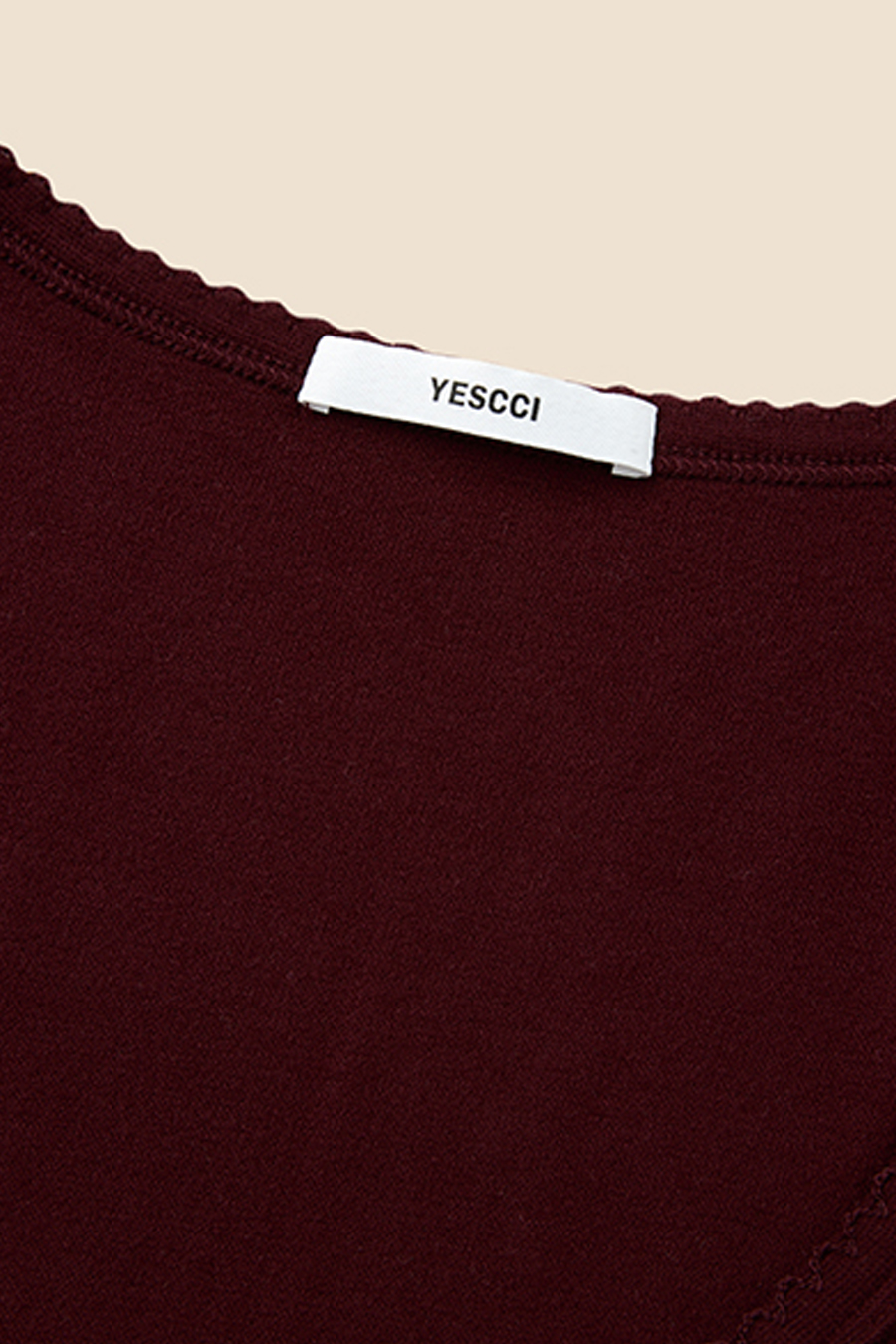 V-Neck Long Sleeve Top|yescci-YESCCI.com