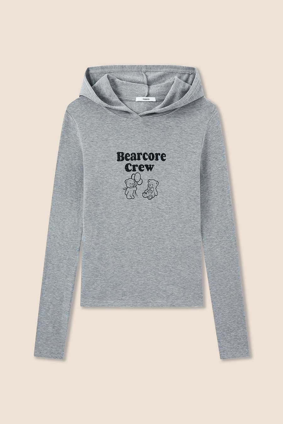 Bear Print Hooded Top|yescci-YESCCI.com