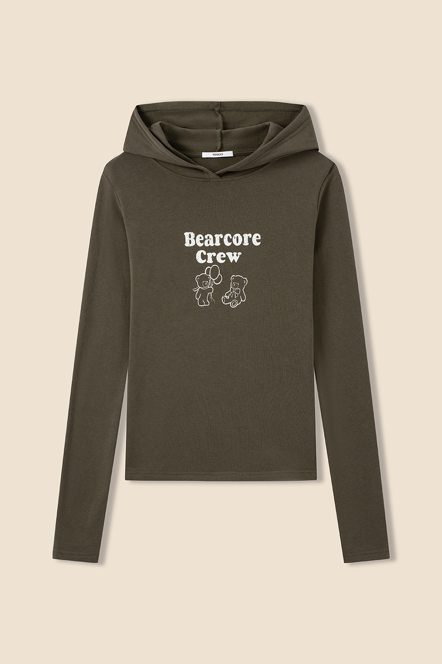 Bear Print Hooded Top|yescci-YESCCI.com