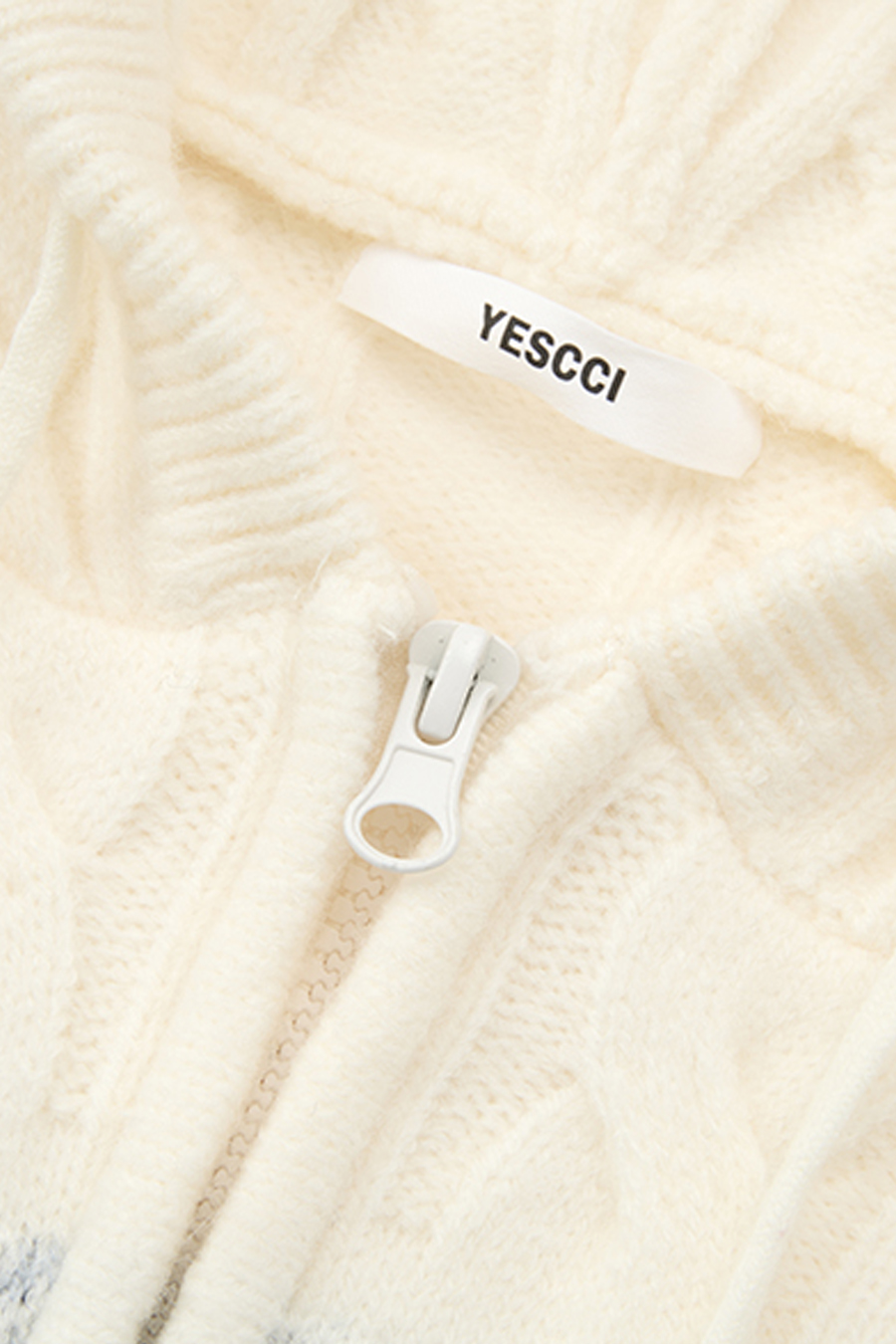 Fair Isle Knit Hooded Cardigan|yescci-YESCCI.com