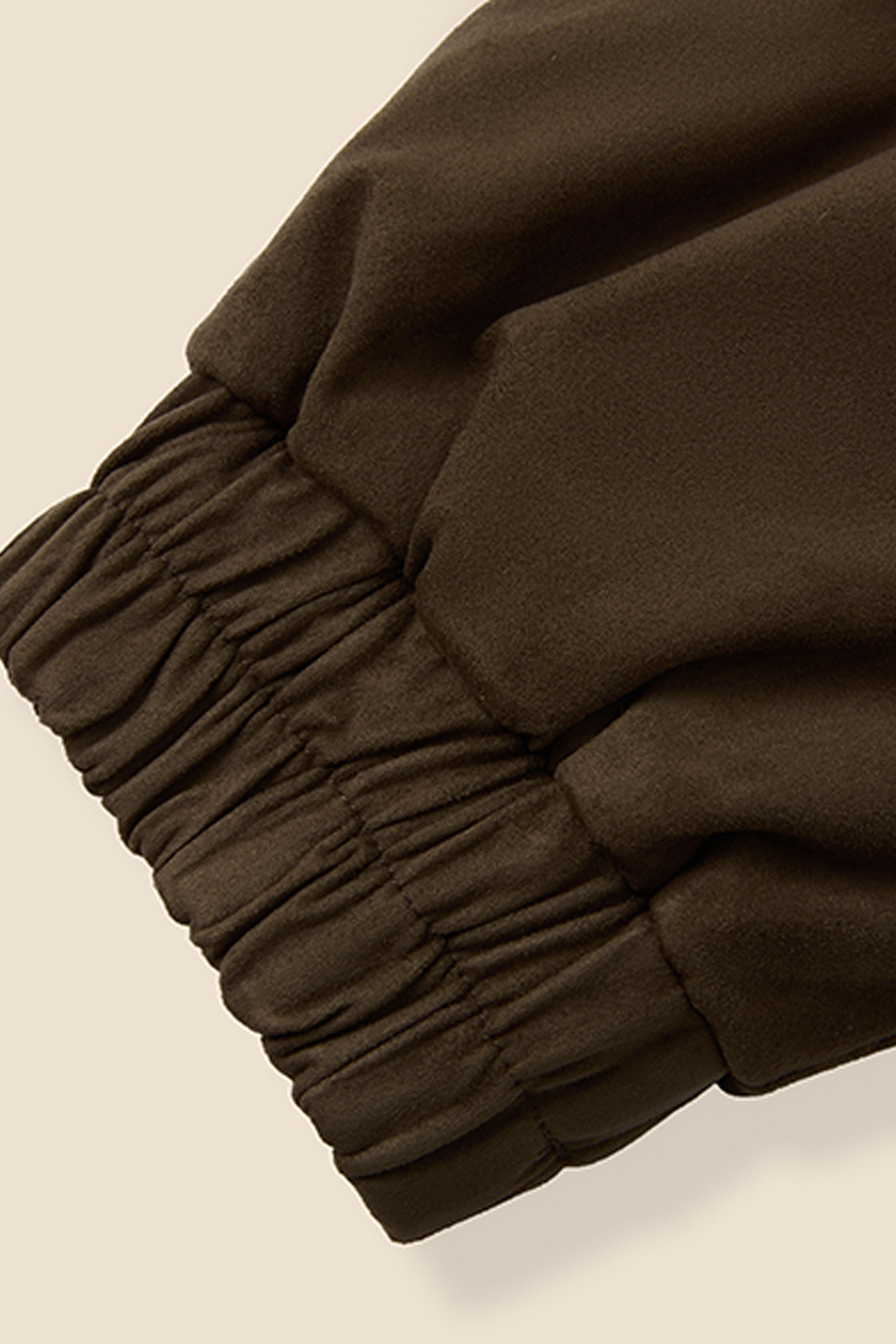 Shearling Trim Suede Jacket|yescci-YESCCI.com