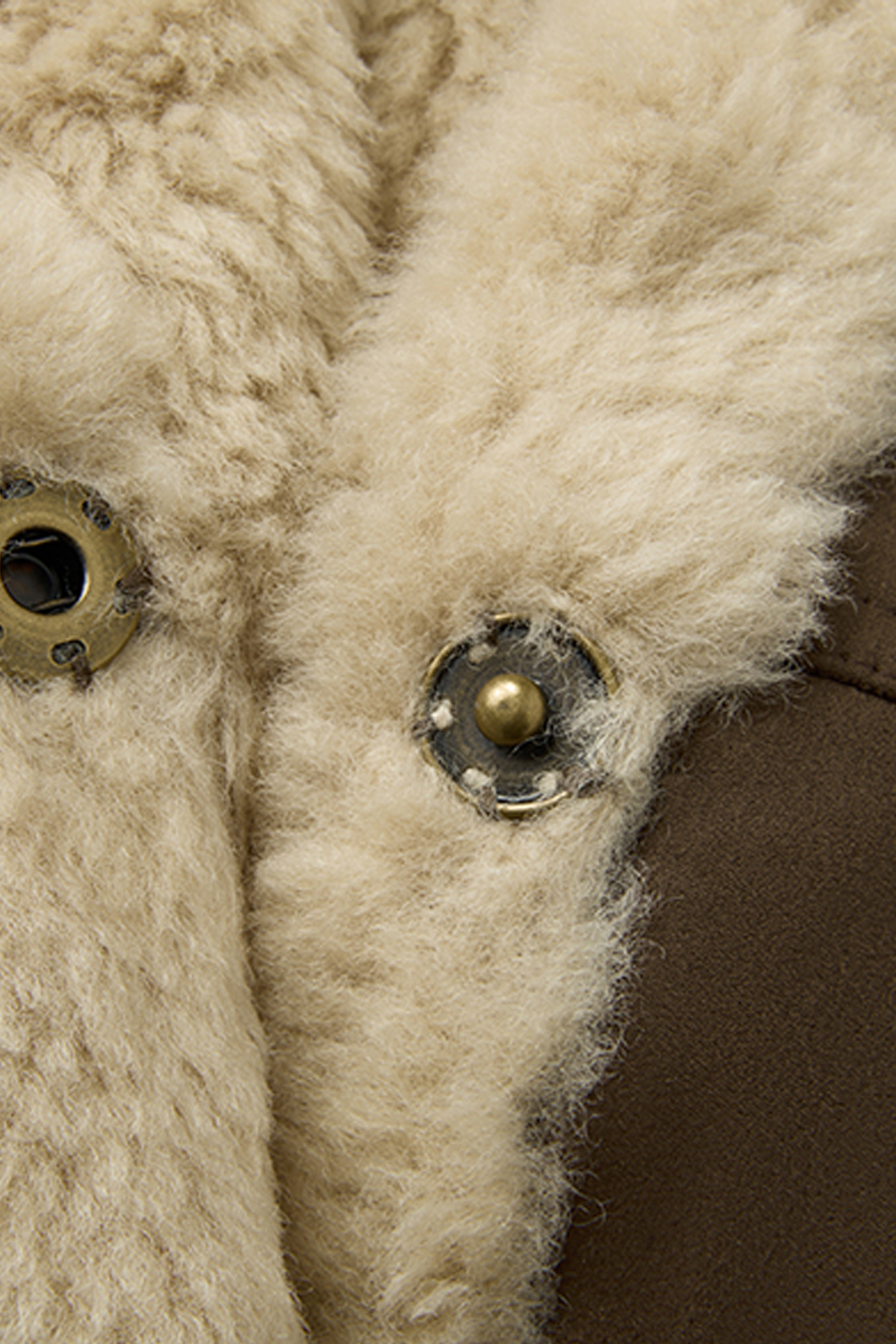 Shearling Trim Suede Jacket|yescci-YESCCI.com