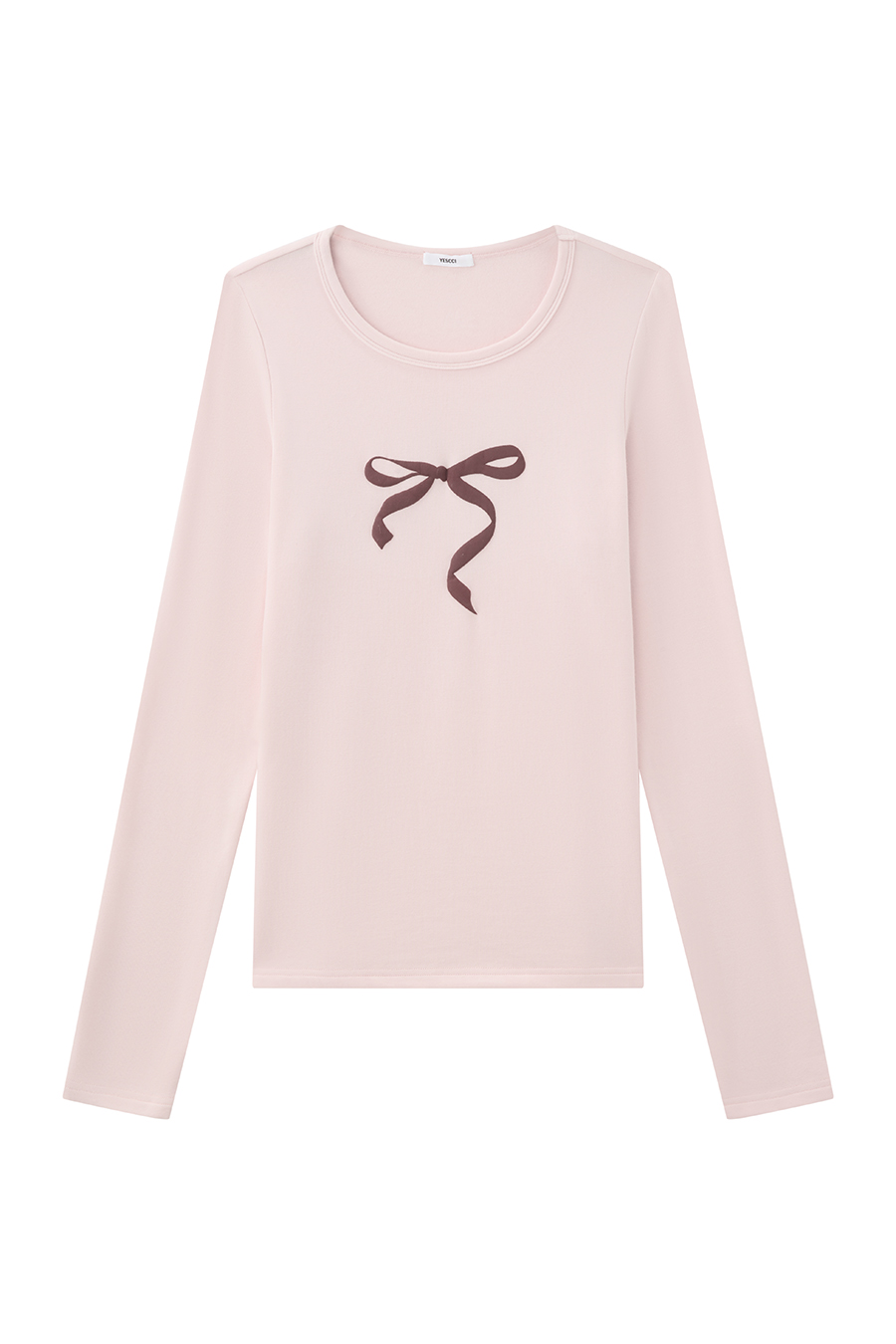 Bow Print Long Sleeve Tee|yescci-YESCCI.com