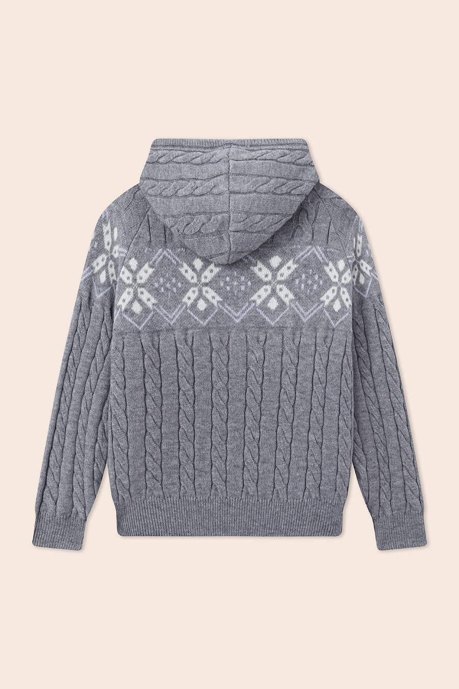 Fair Isle Knit Hooded Cardigan|yescci-YESCCI.com