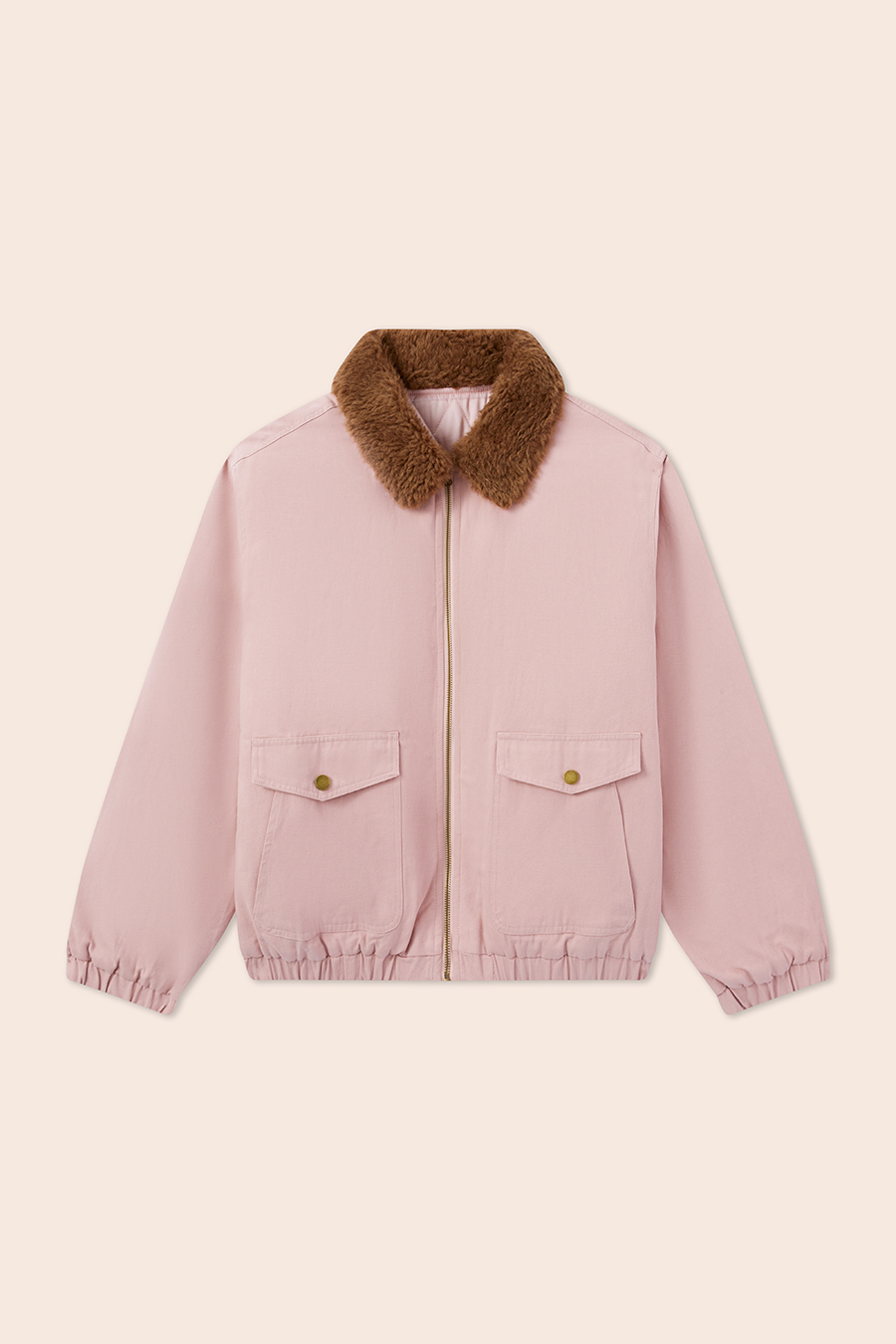Fur Collar Bomber Jacket|yescci-YESCCI.com