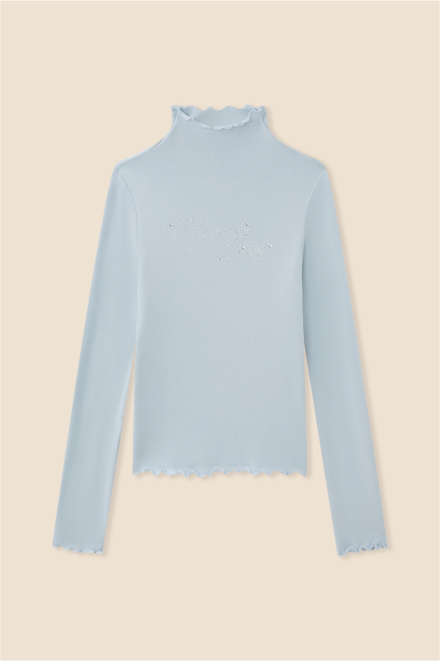 Casual Lettuce Trim High Neck Top|yescci-YESCCI.com