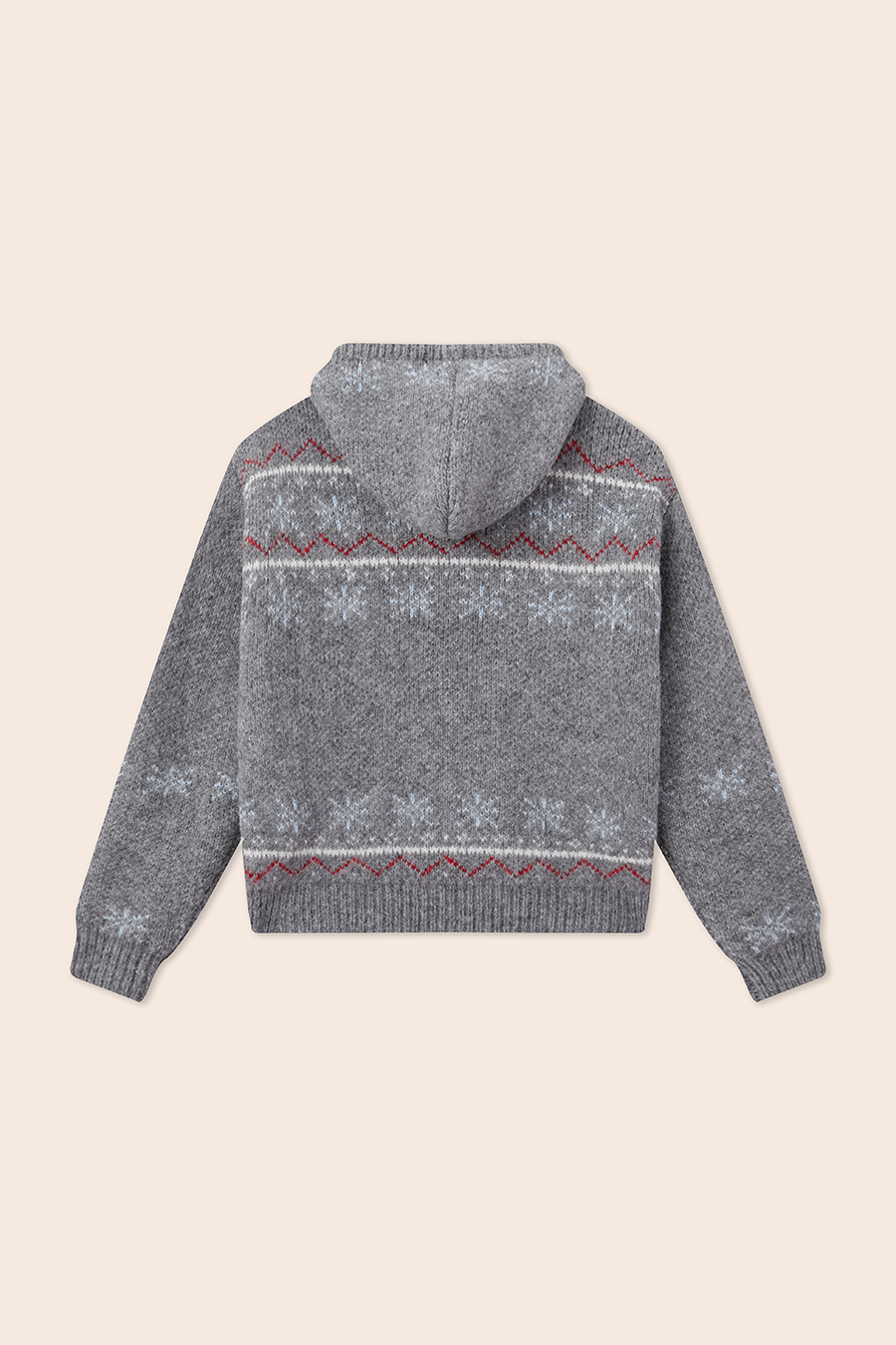 Fair Isle Knit Hooded Jacket|yescci-YESCCI.com