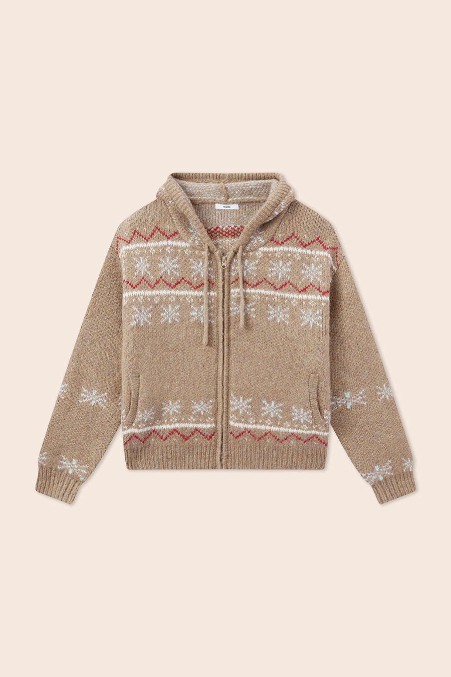 Fair Isle Knit Hooded Jacket|yescci-YESCCI.com