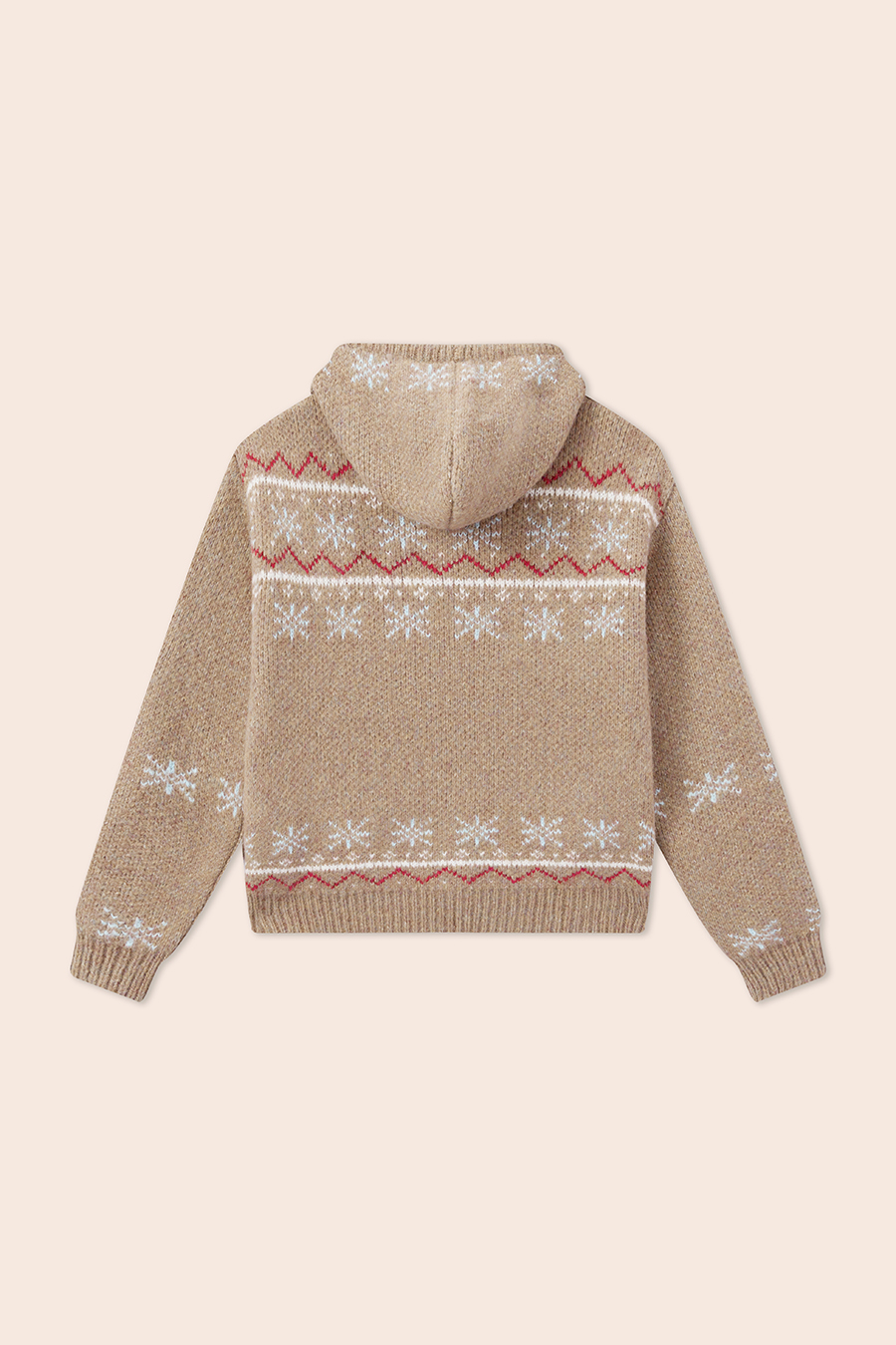 Fair Isle Knit Hooded Jacket|yescci-YESCCI.com