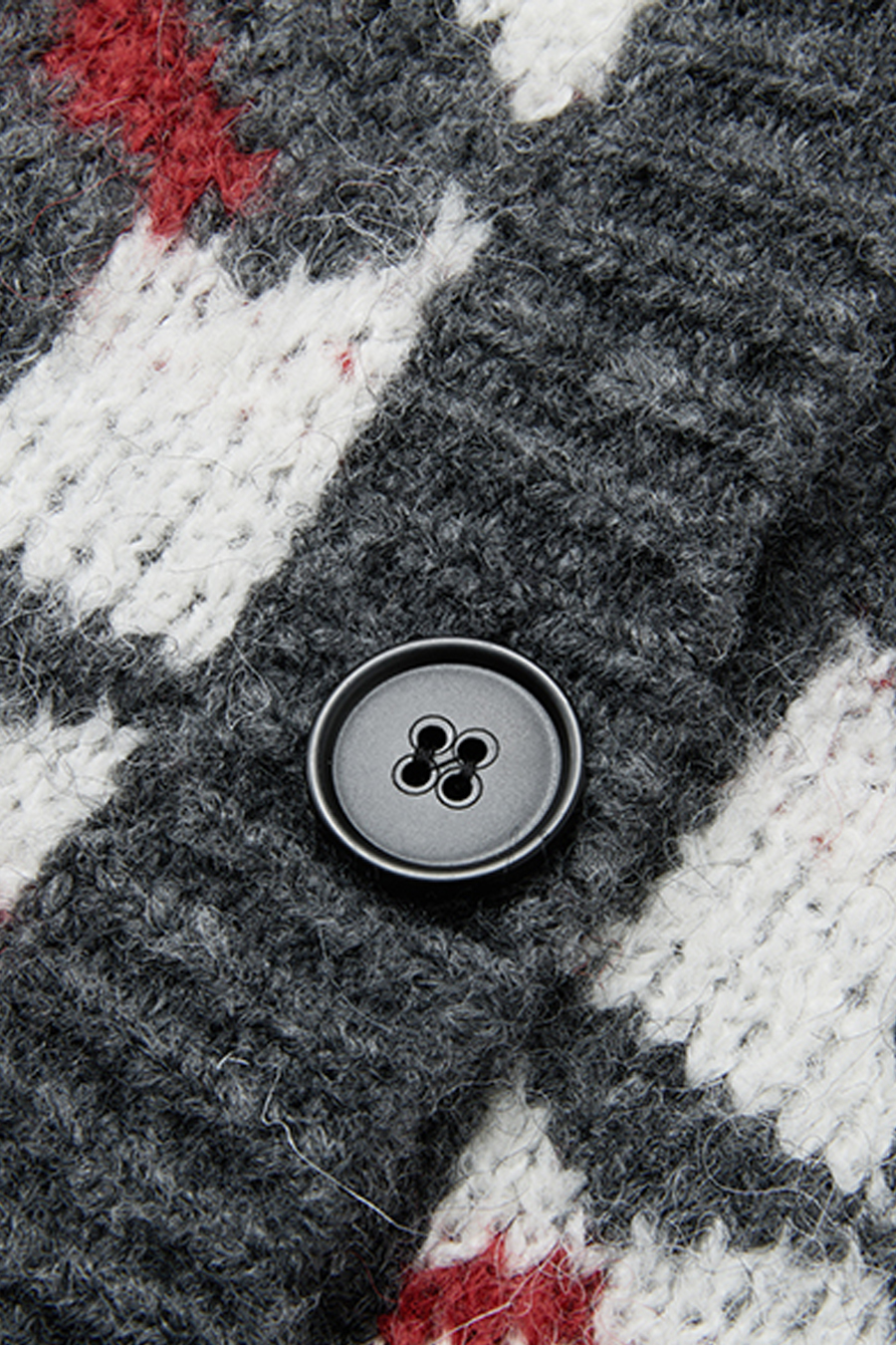 Fur Hood Fair Isle Knit Cardigan|yescci-YESCCI.com