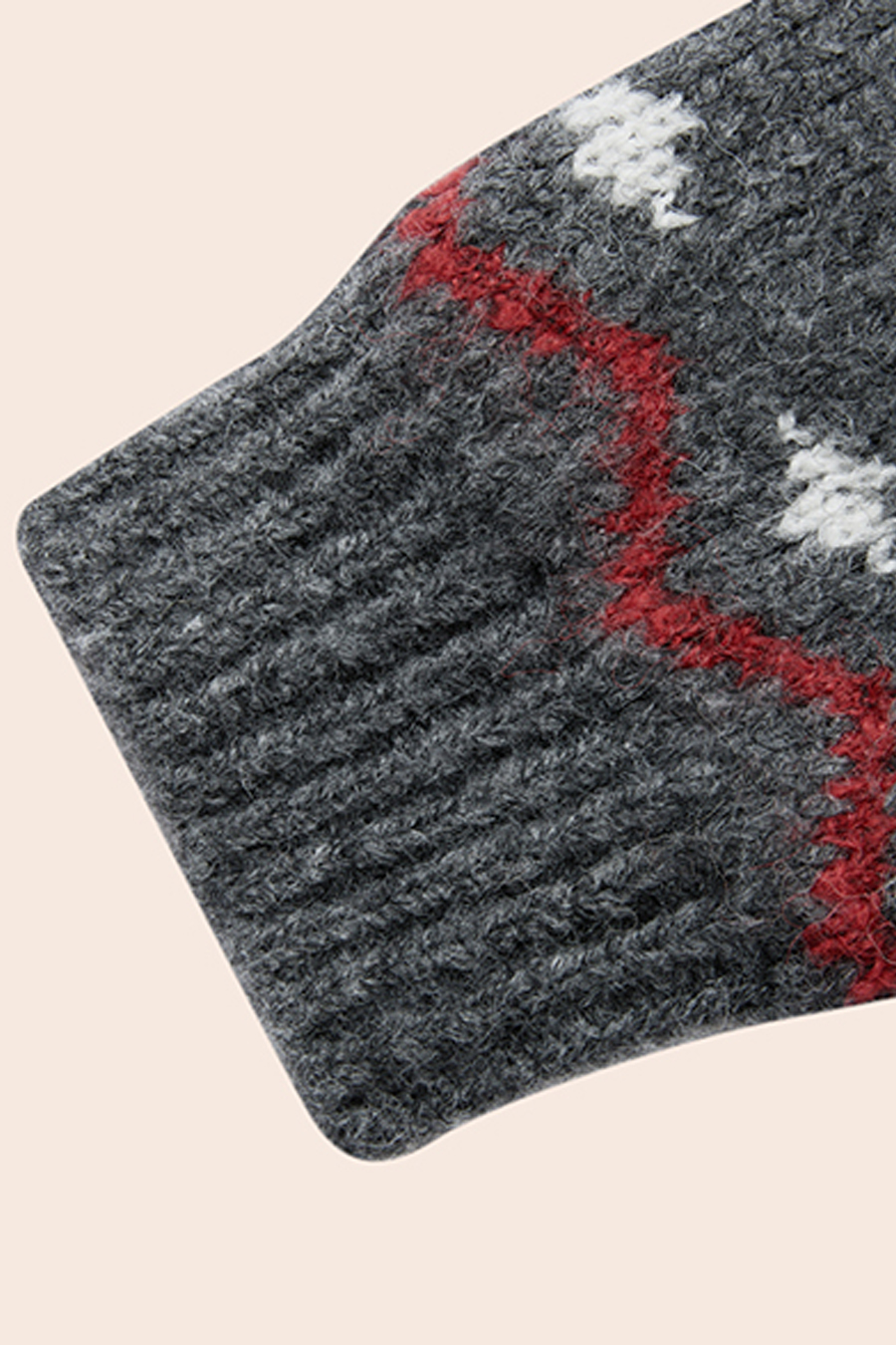 Fur Hood Fair Isle Knit Cardigan|yescci-YESCCI.com