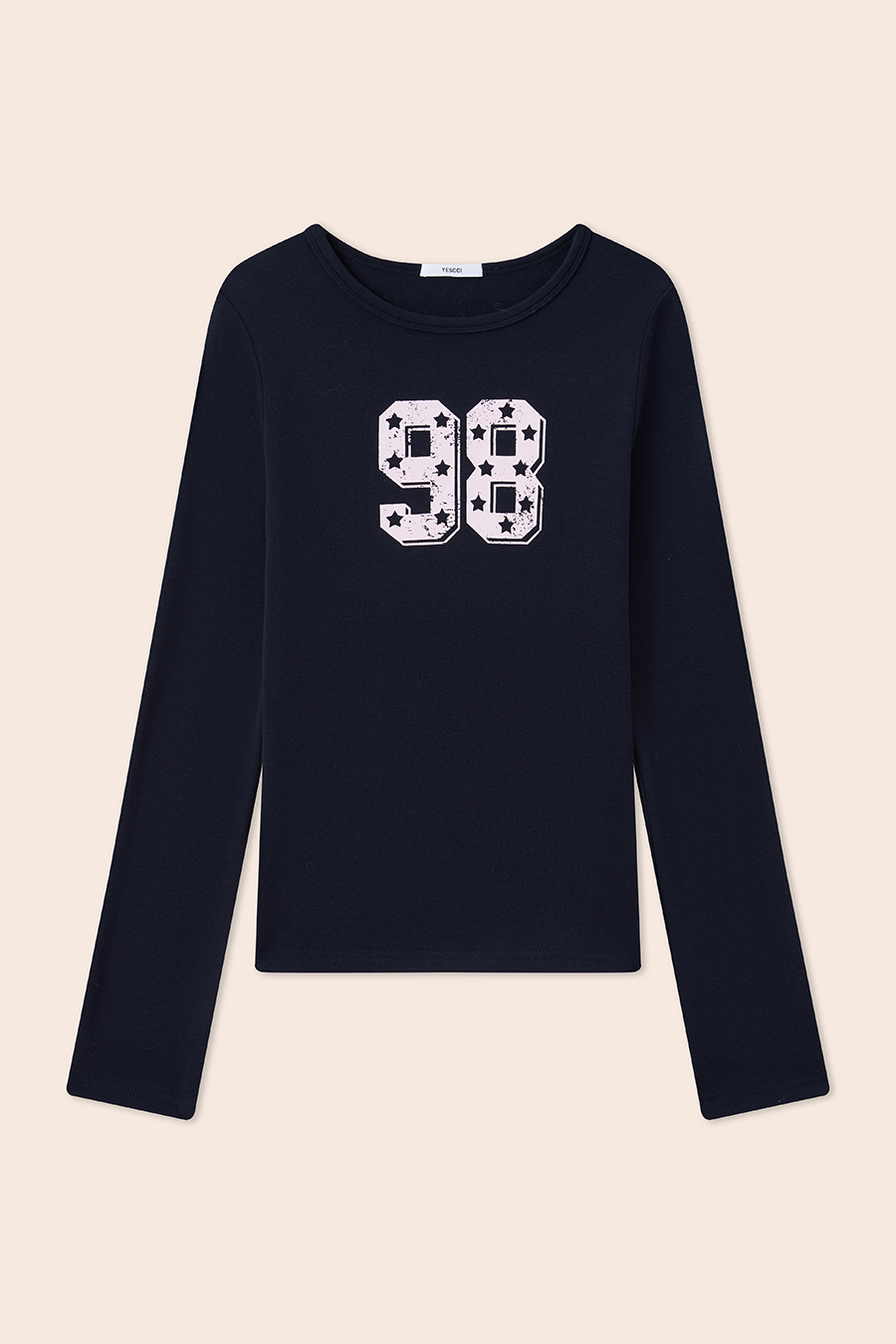 Number Print Long Sleeve Tee|yescci-YESCCI.com