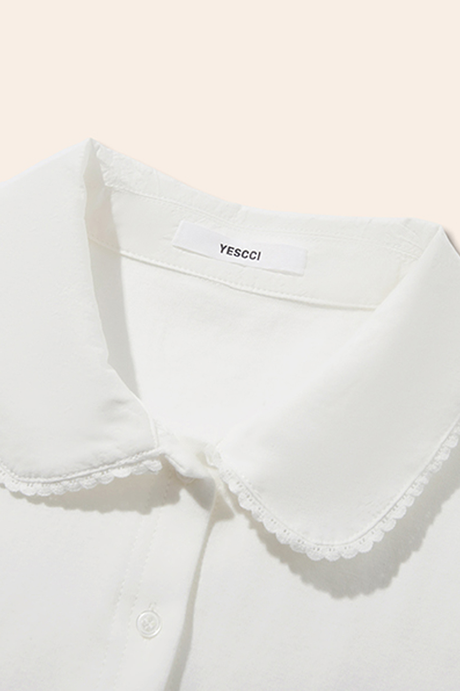 Lace Trim Peter Pan Collar Blouse|yescci-YESCCI.com