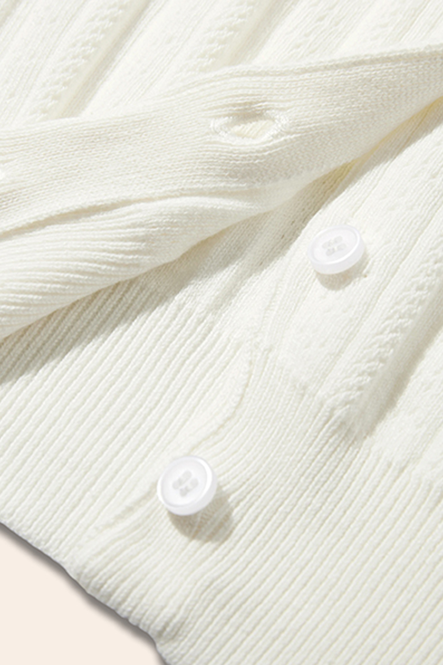 Textured Crew Neck Knit Cardigan|yescci-YESCCI.com