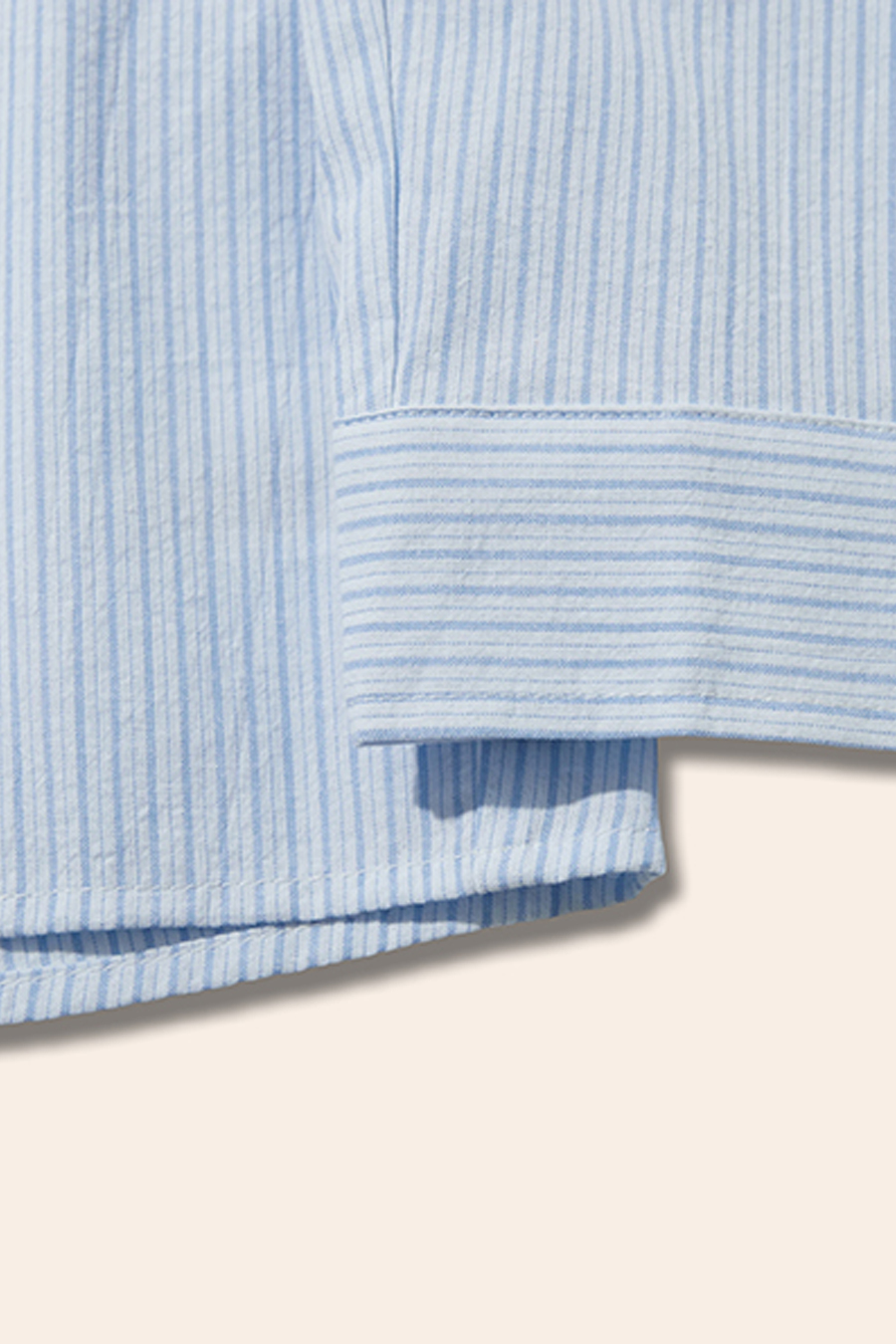 Striped Cropped Button-Down Shirt|yescci-YESCCI.com