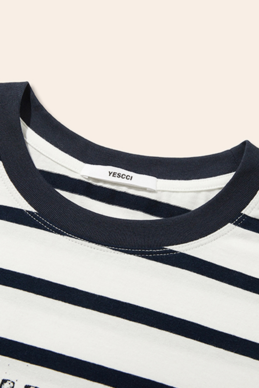 Vintage Racing Graphic Striped Top|yescci-YESCCI.com