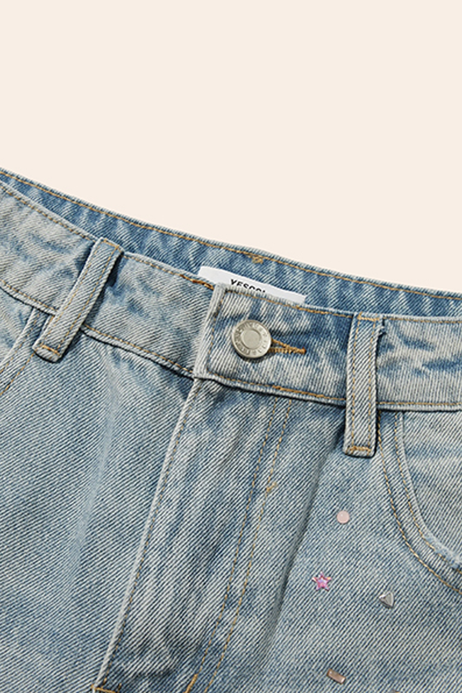 Sparkle Denim Shorts|yescci-YESCCI.com