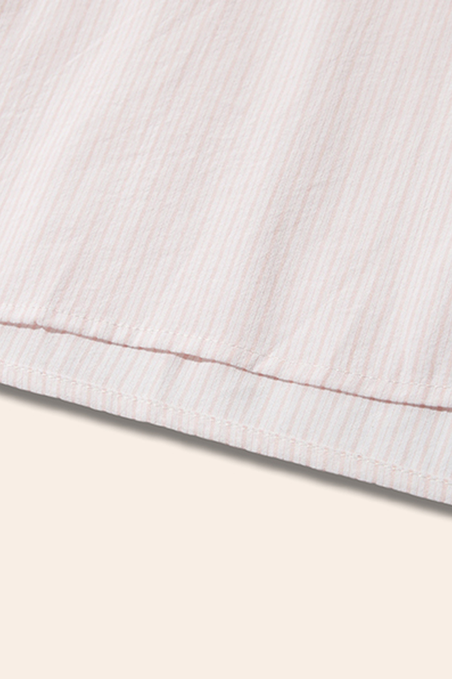Striped Cropped Button-Down Shirt|yescci-YESCCI.com