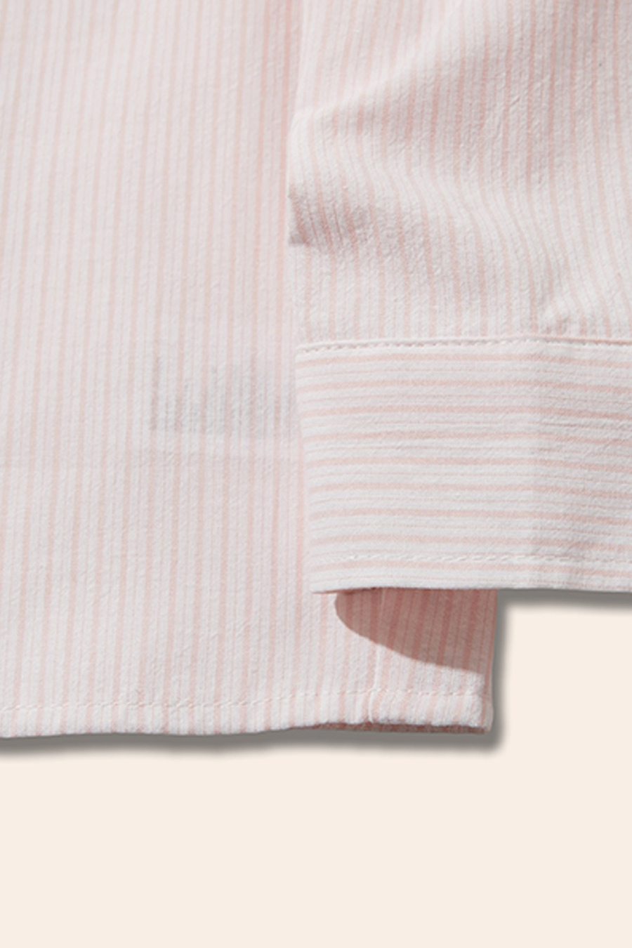 Striped Cropped Button-Down Shirt|yescci-YESCCI.com