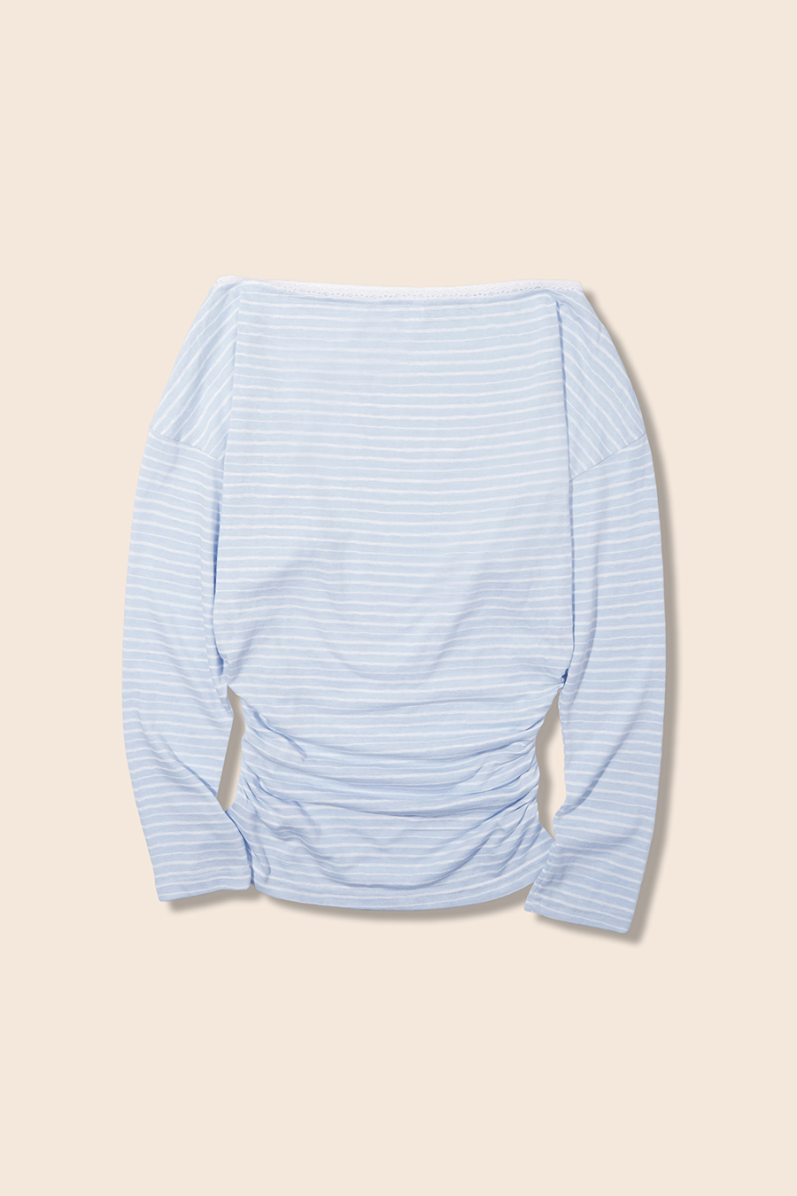 Slim Fit Striped Off-Shoulder T-Shirt|yescci