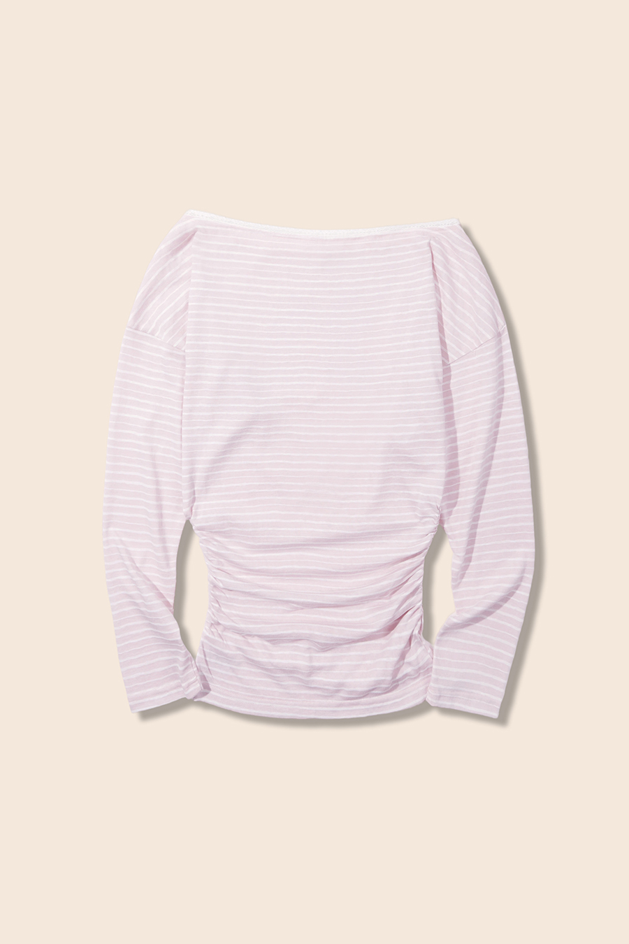 Slim Fit Striped Off-Shoulder T-Shirt|yescci