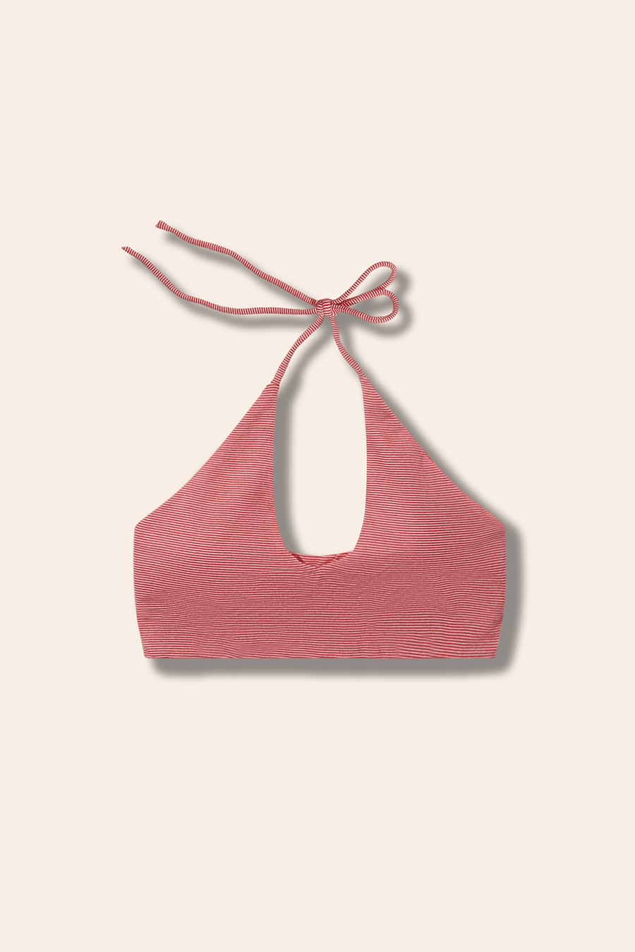 Halter Tie Striped Bikini Top|yescci-YESCCI.com