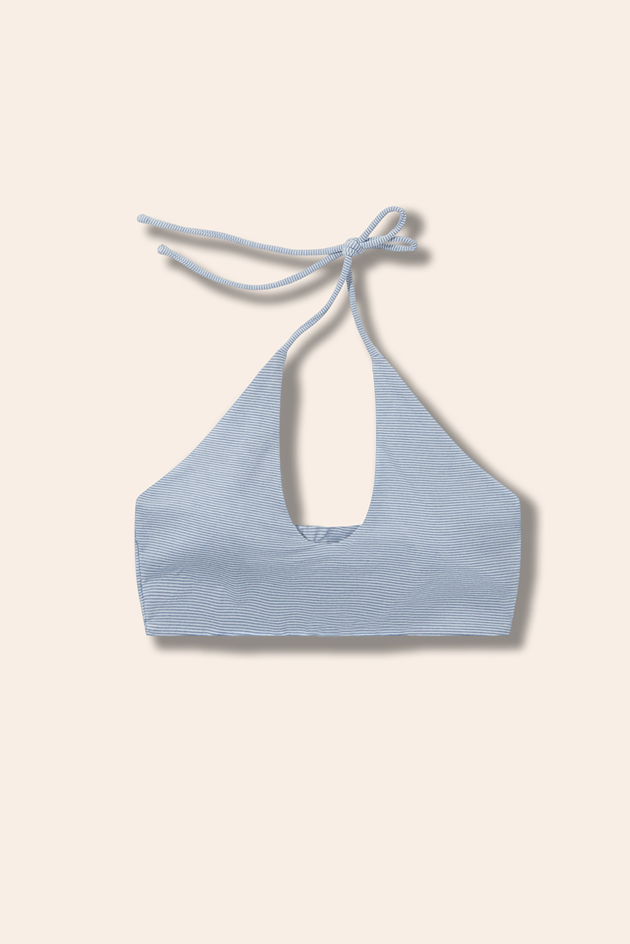 Halter Tie Striped Bikini Top|yescci-YESCCI.com