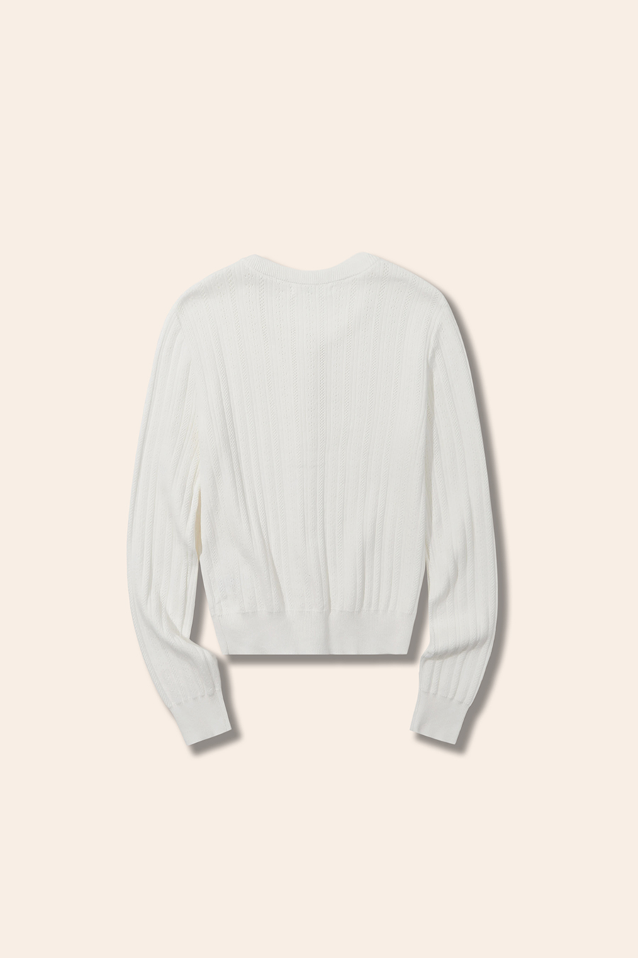Textured Crew Neck Knit Cardigan|yescci-YESCCI.com