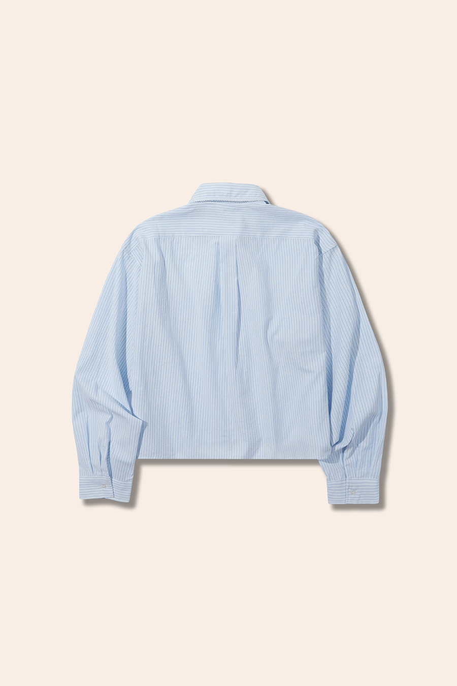Striped Cropped Button-Down Shirt|yescci-YESCCI.com