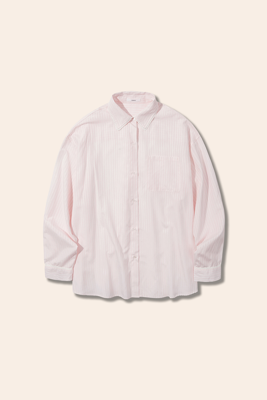 Oversized Striped Button-Up Shirt|yescci-YESCCI.com