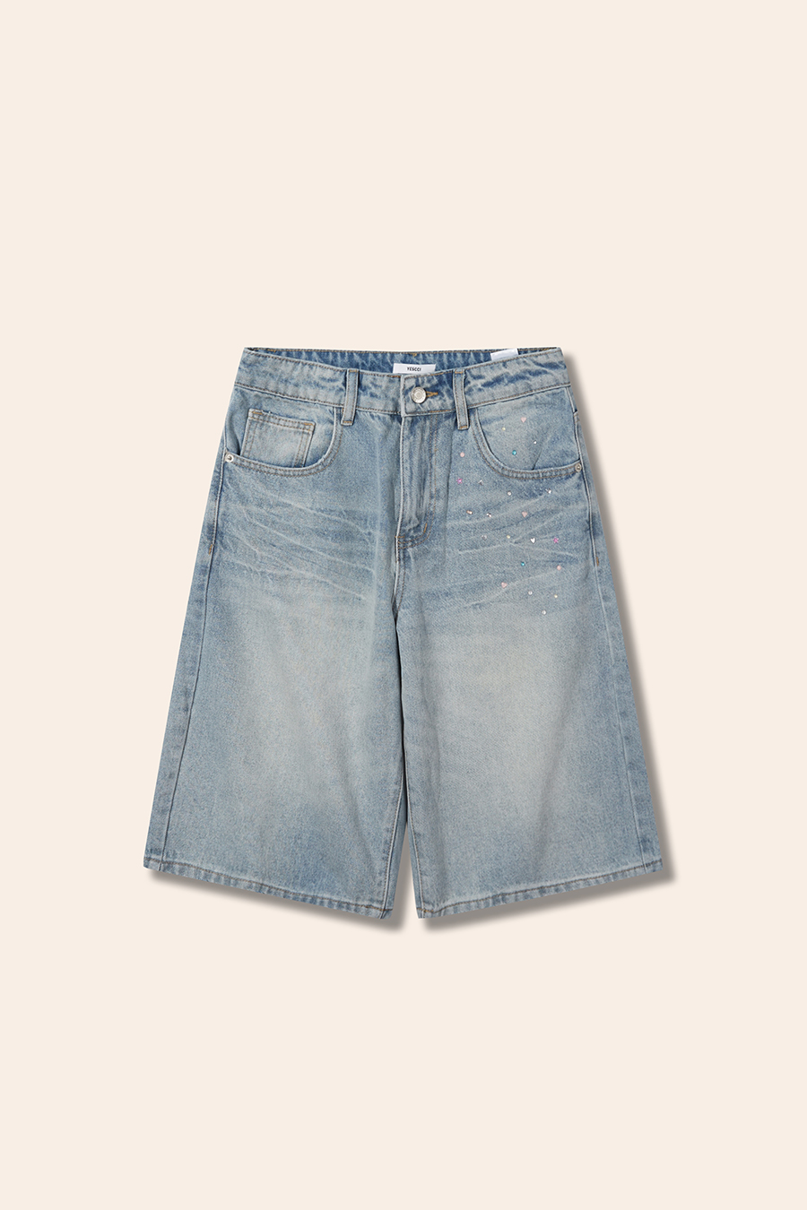 Sparkle Denim Shorts|yescci-YESCCI.com
