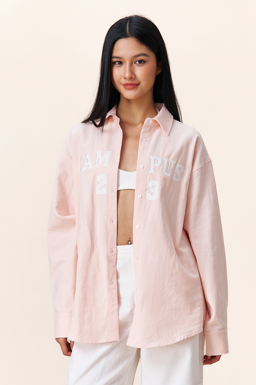 Oversized Collared Print Shirt|yescci