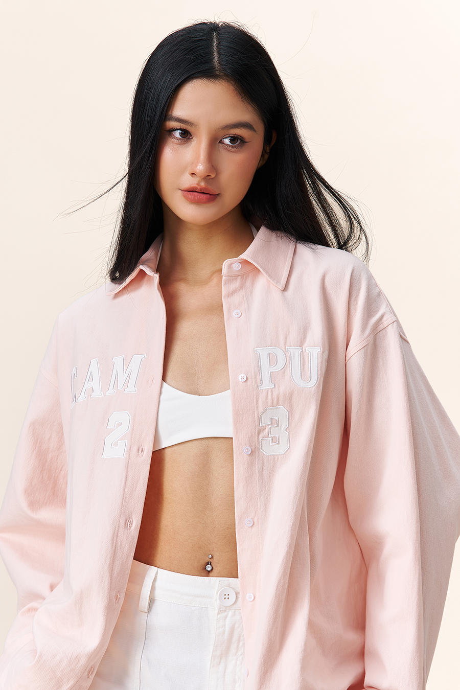 Oversized Collared Print Shirt|yescci