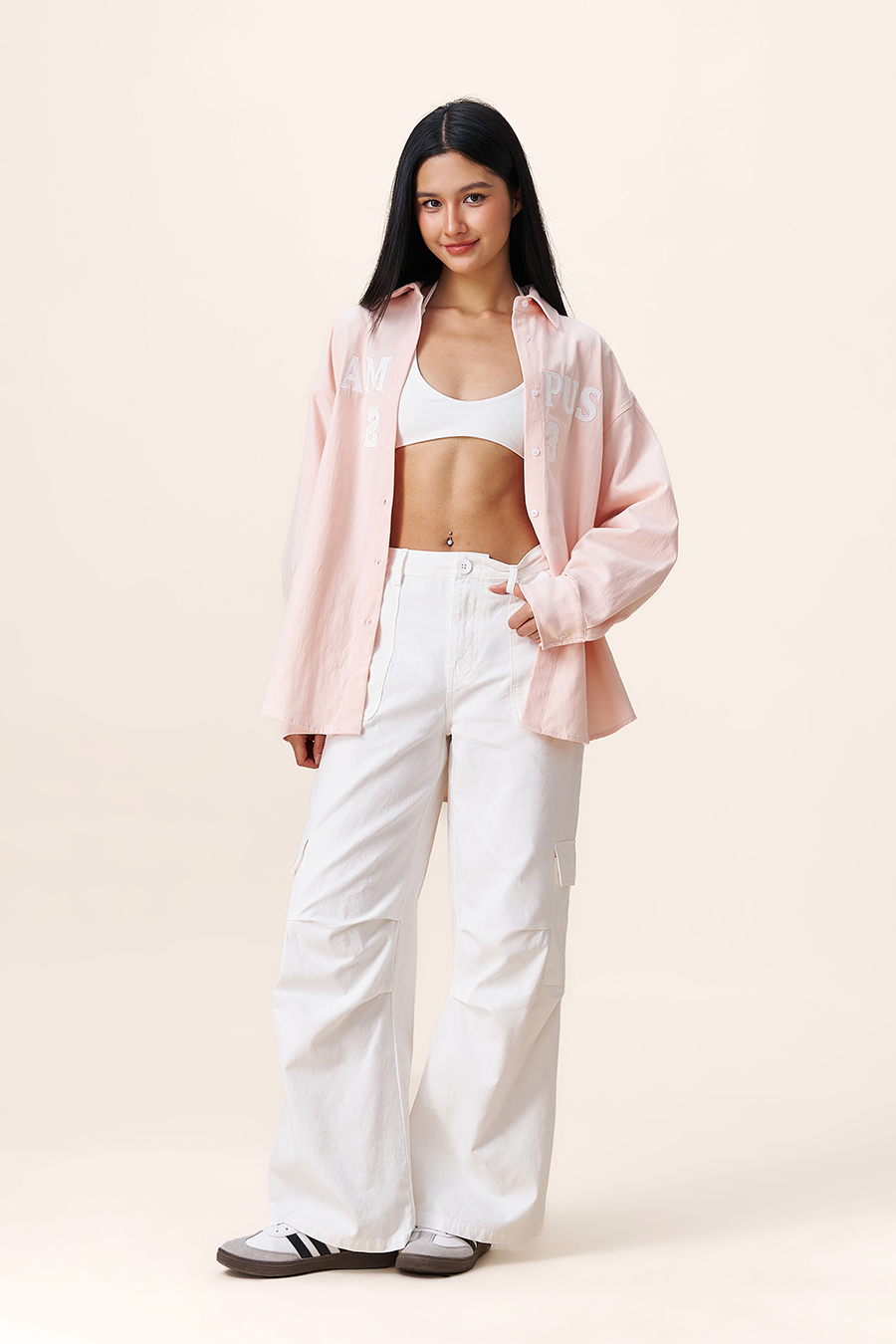 Oversized Collared Print Shirt|yescci
