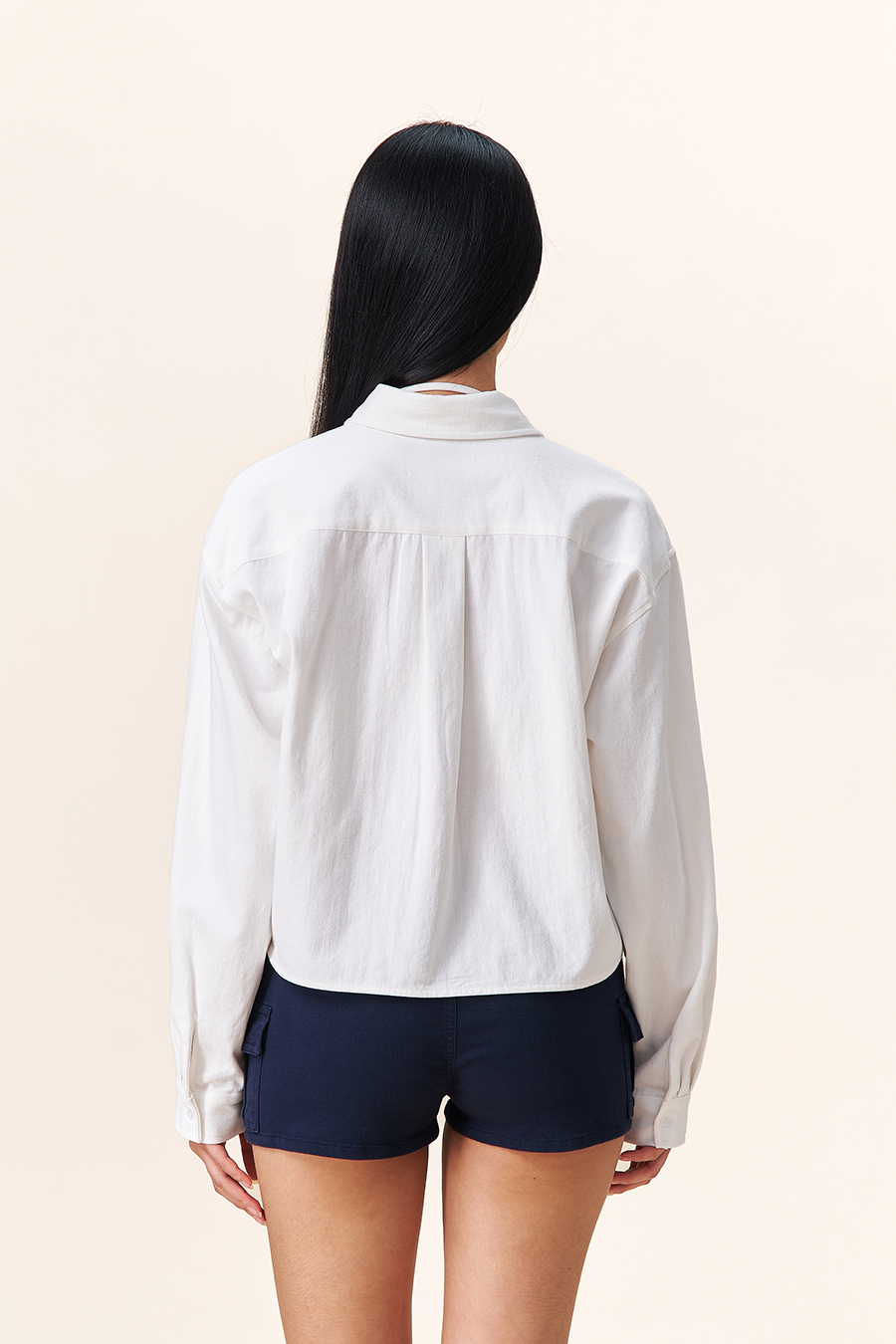 Oversized Cropped Letter Blouse|yescci