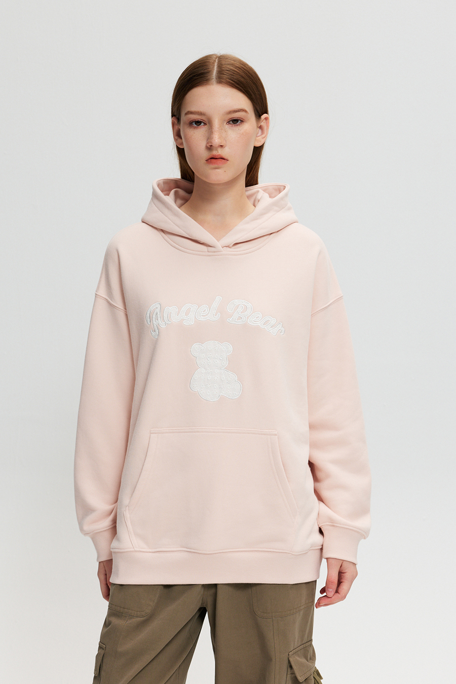 Bear Letter Embroidery Hoodie|yescci