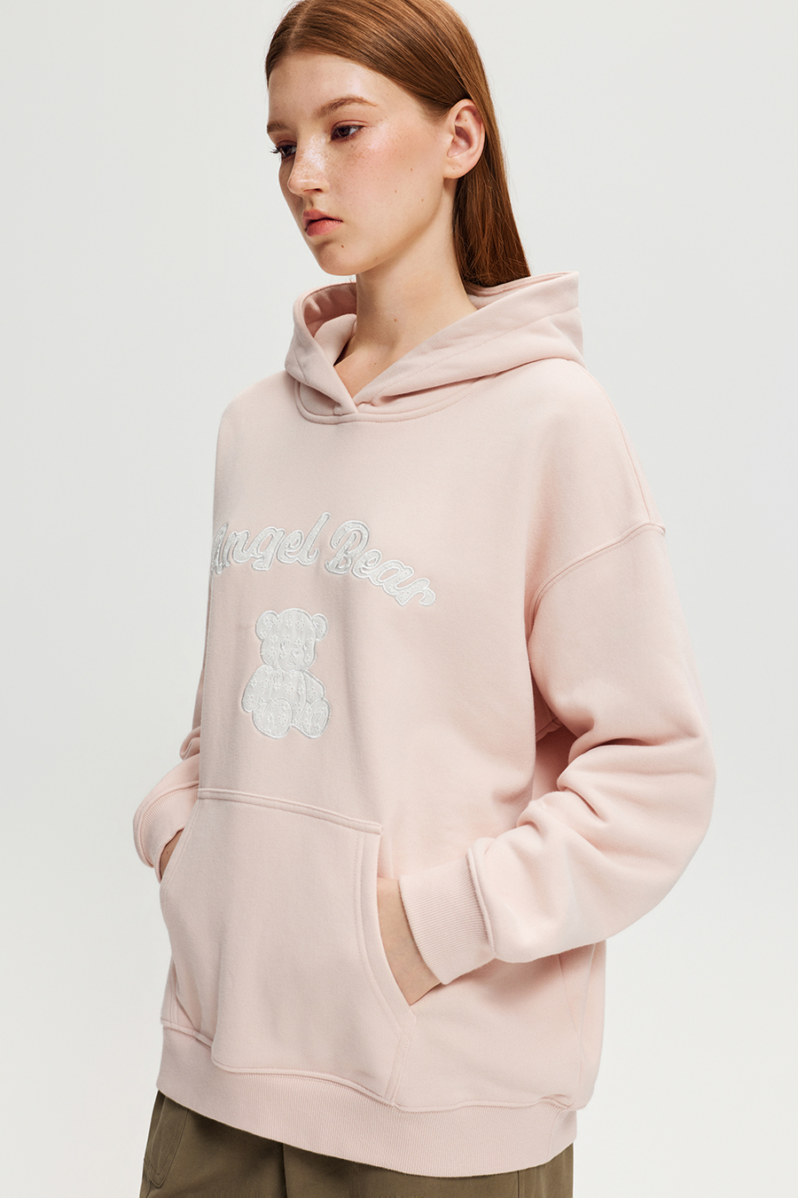 Bear Letter Embroidery Hoodie|yescci
