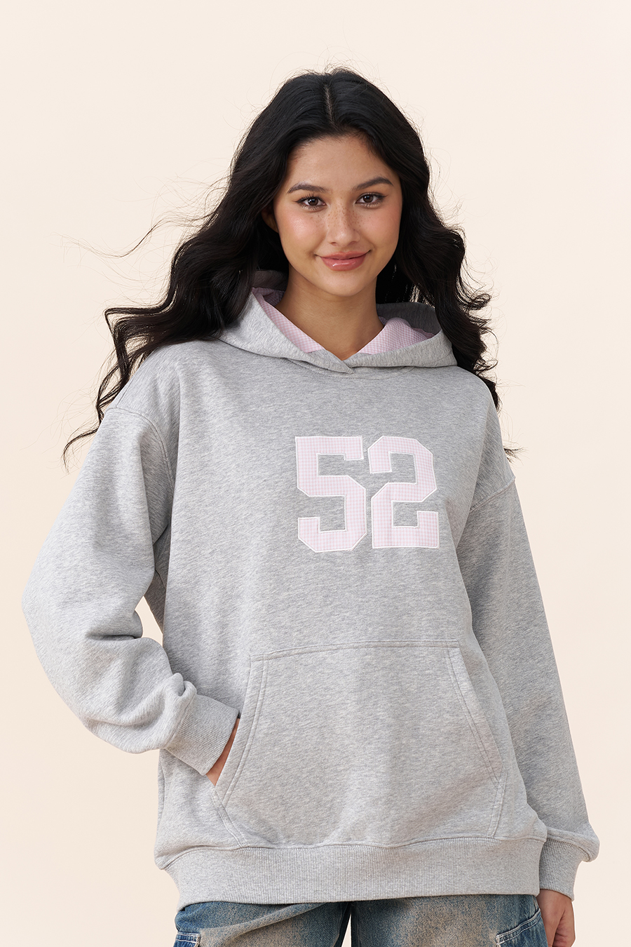 Number Print Pocket Hoodie |yescci