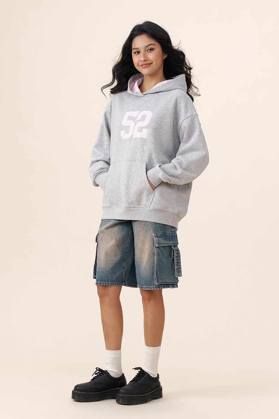 Number Print Pocket Hoodie |yescci