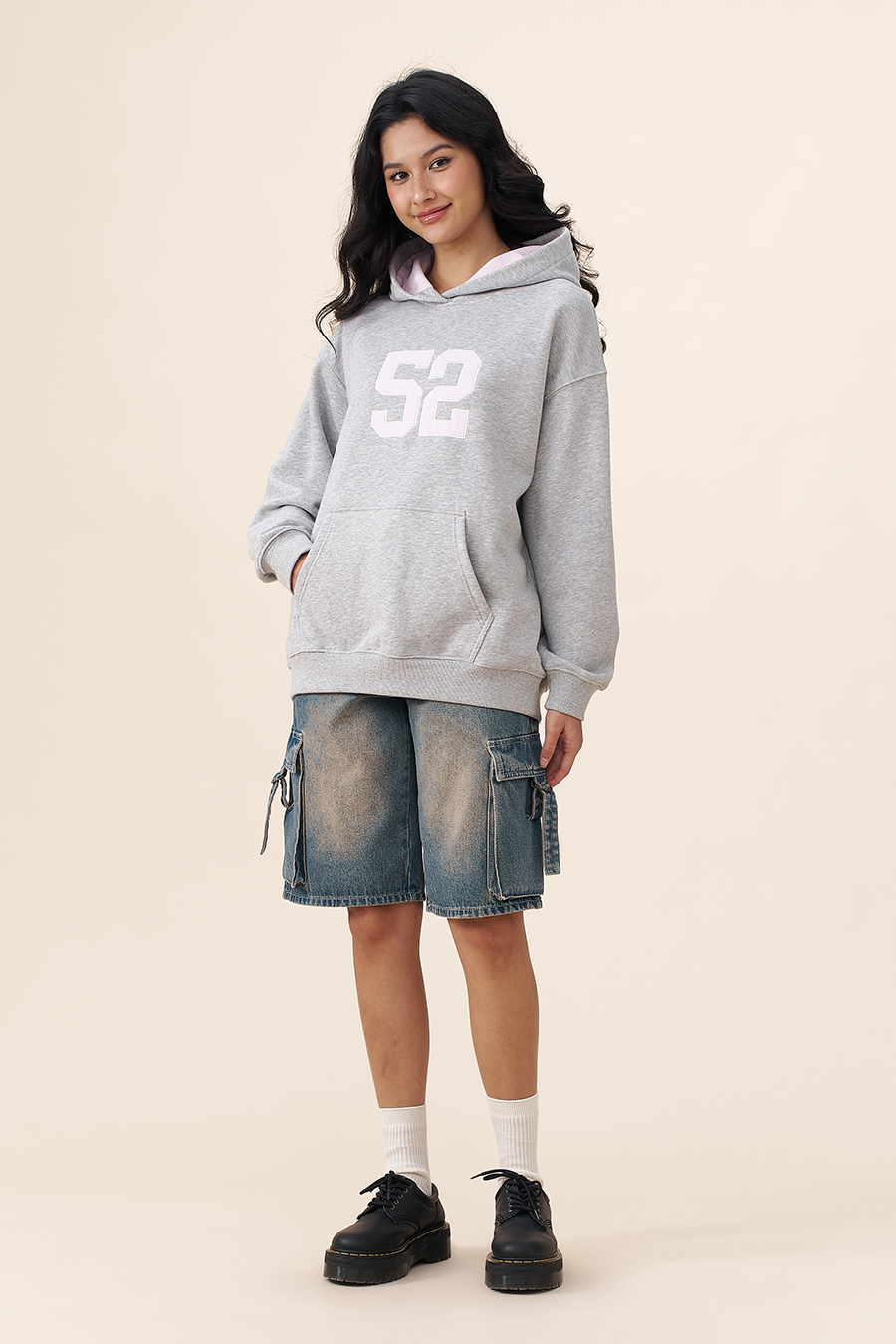Number Print Pocket Hoodie |yescci
