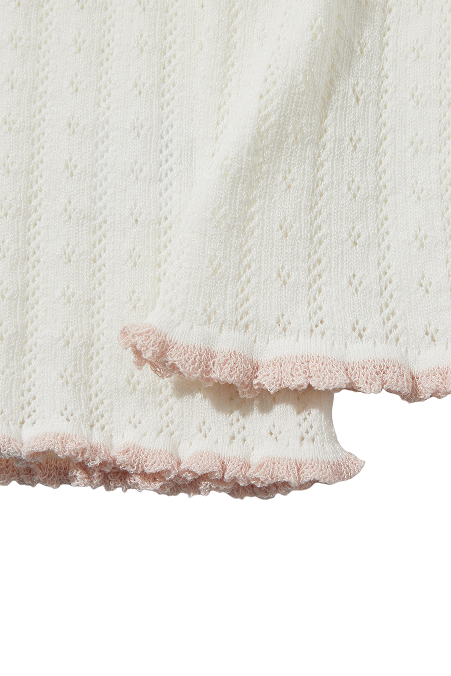Ruffle Trim Bow Knit Long Sleeve Top|yescci