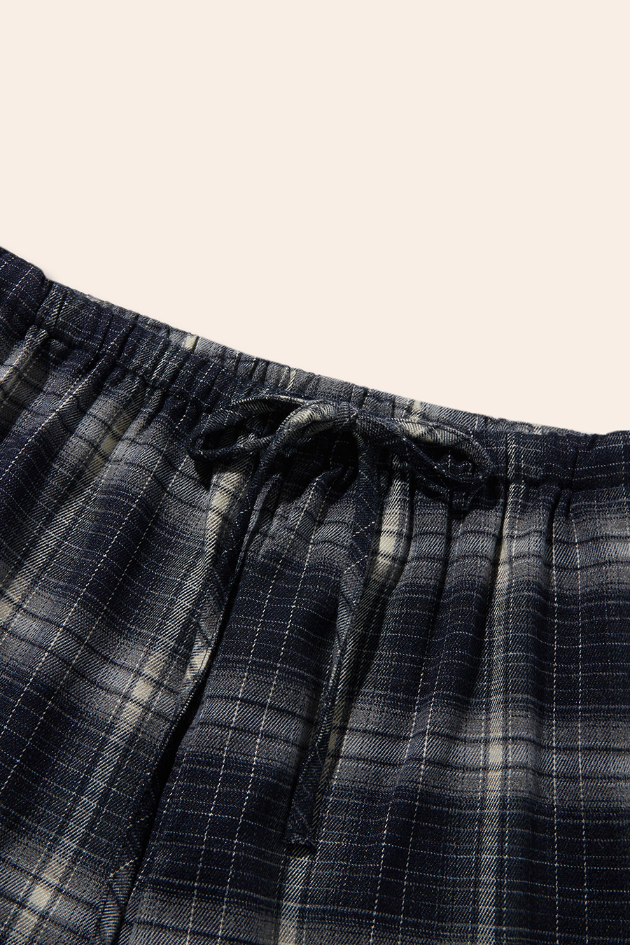 Drawstring Plaid Wide Leg Pants|yescci