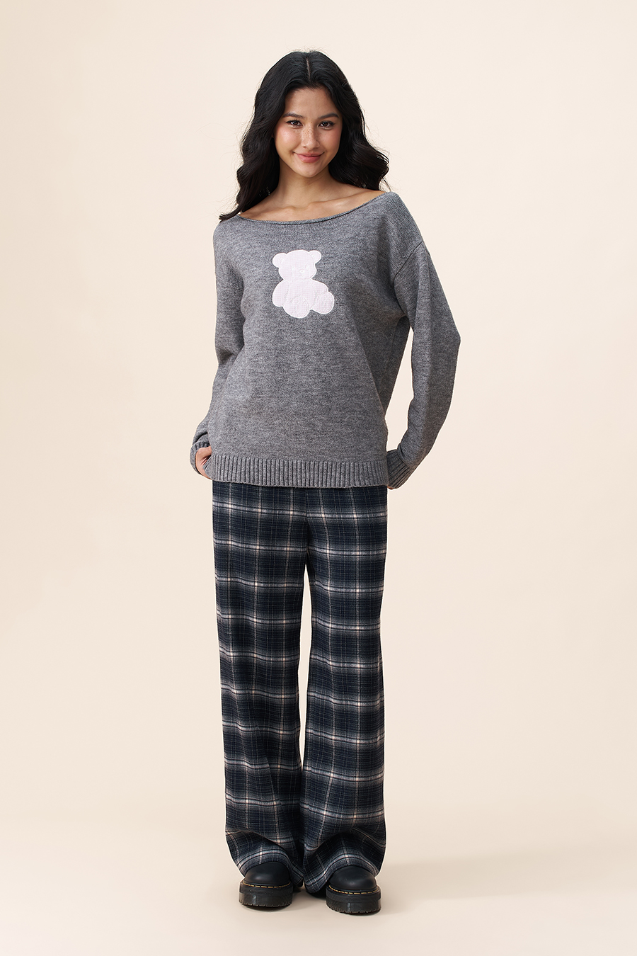 Drawstring Plaid Wide Leg Pants|yescci