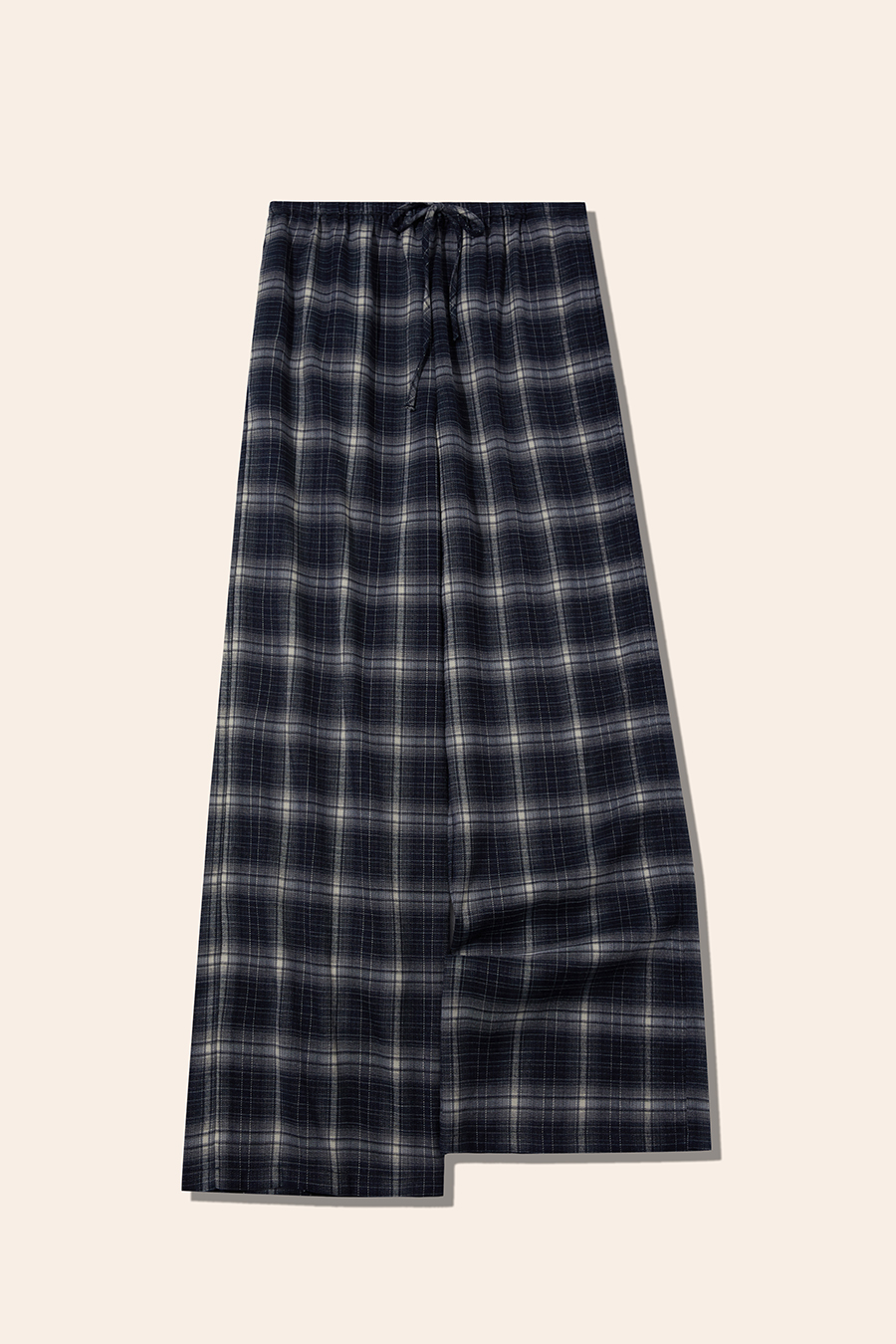 Drawstring Plaid Wide Leg Pants|yescci