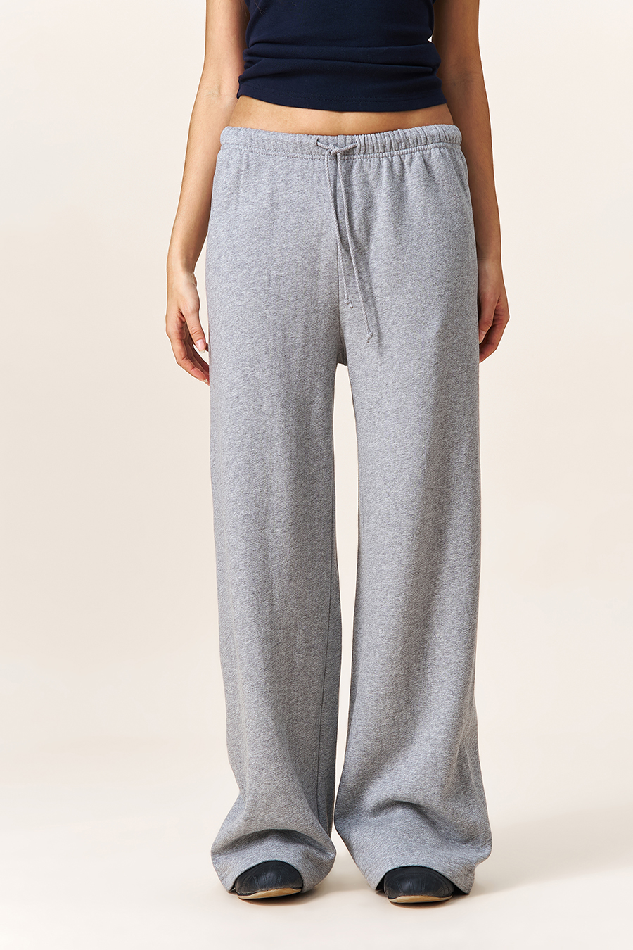 Elastic Waist Wide Leg Trousers|yescci