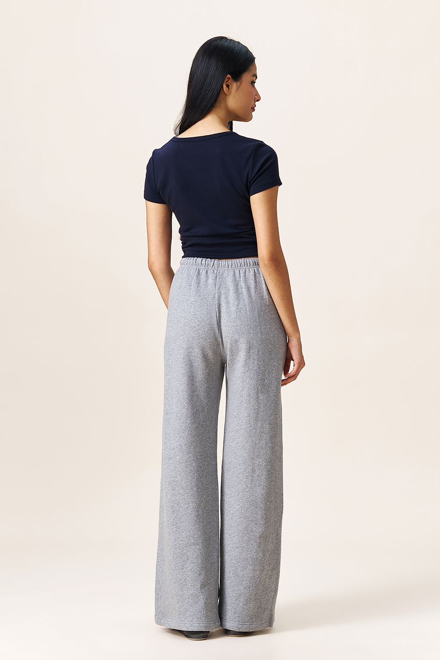 Elastic Waist Wide Leg Trousers|yescci