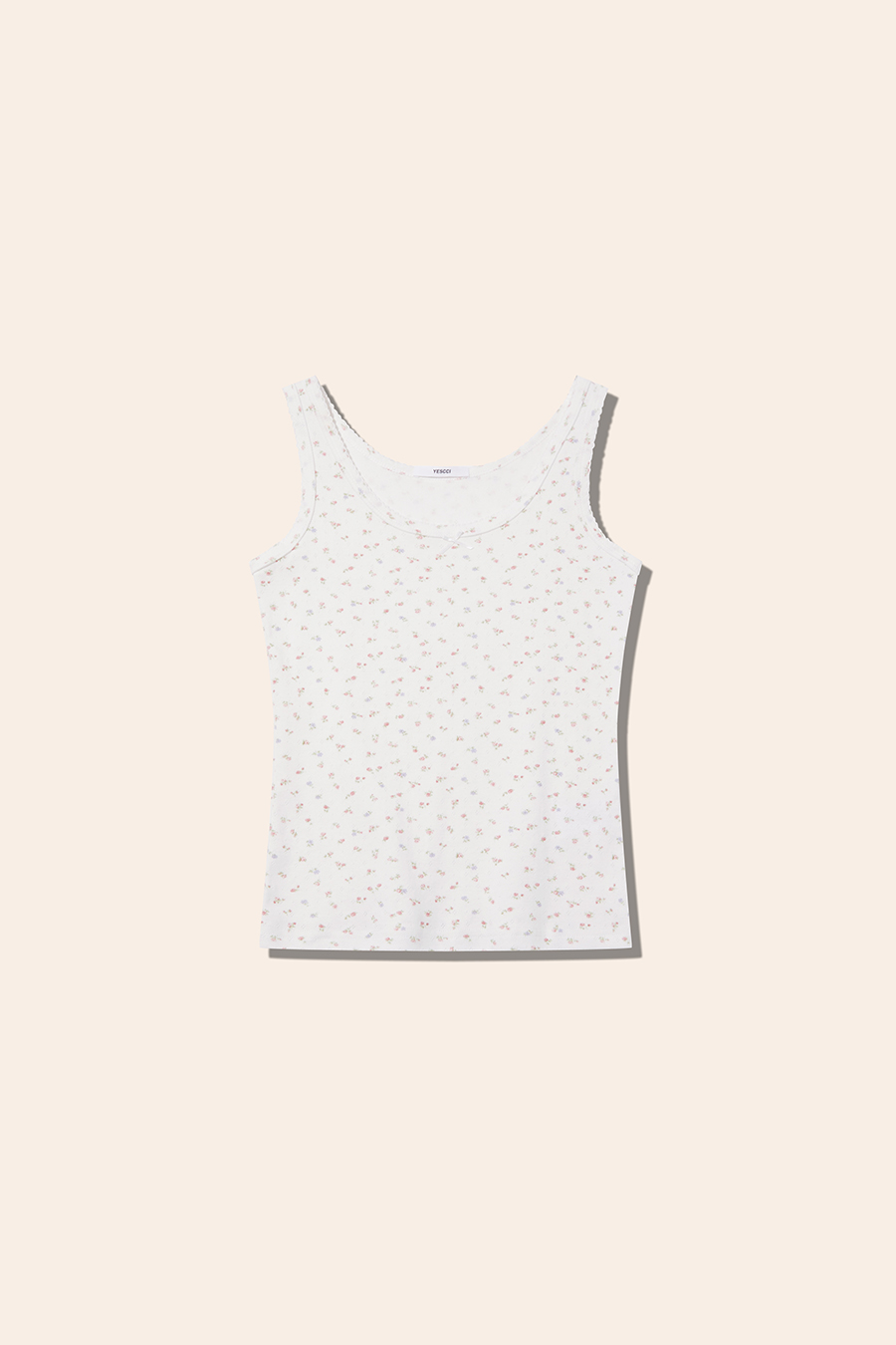 Floral Print Slim Tank Top|yescci