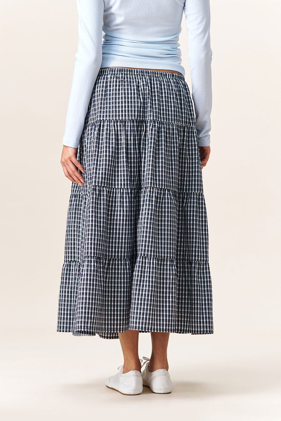 Vintage Gingham Layered Skirt|yescci