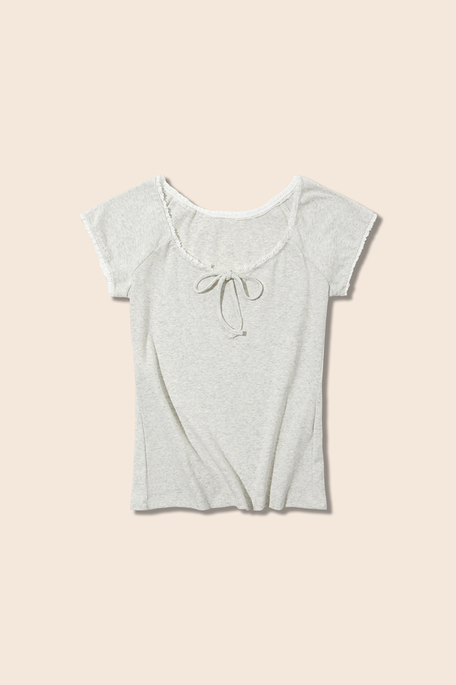 Lace Trim Bow Tie Top|yescci